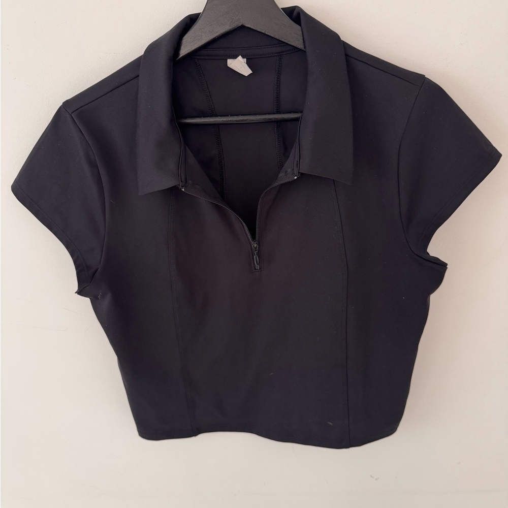 Black Go-Dry Powersoft collared top